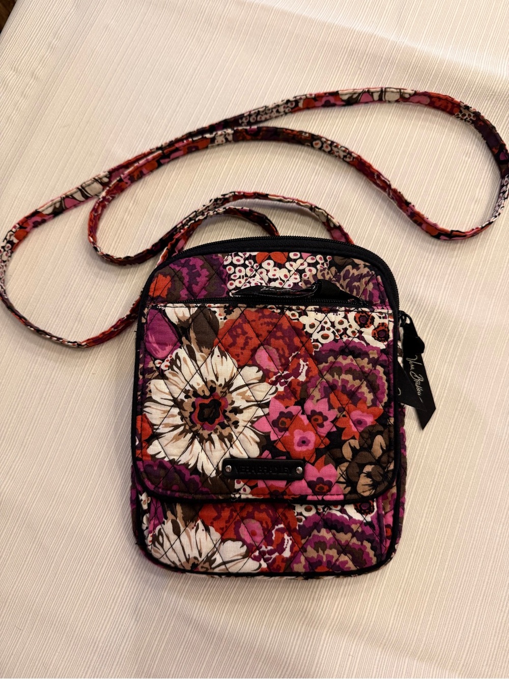 Vera Bradley Floral Quilted Crossbody in Pink, Purple, Red